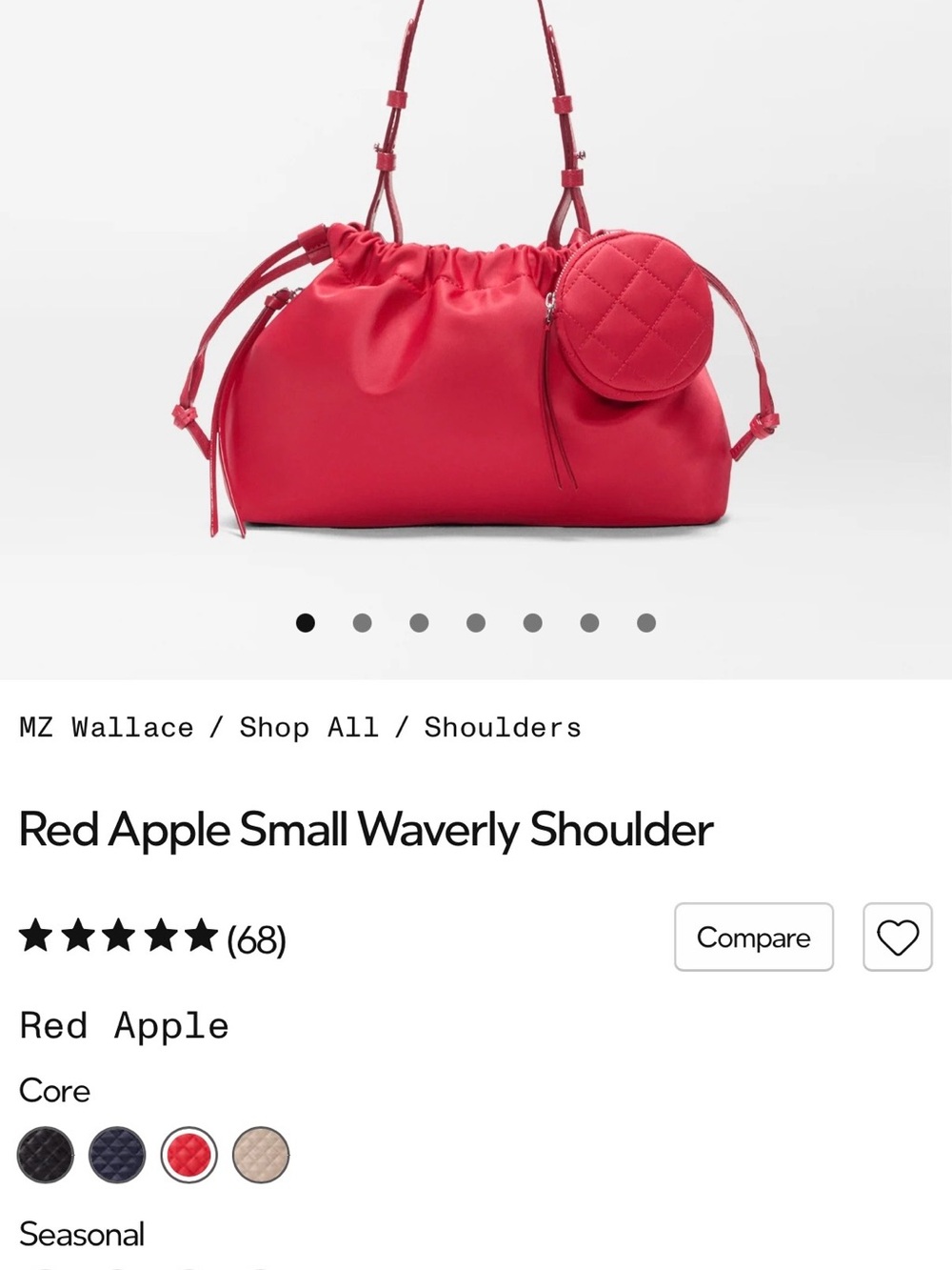 MZ Wallace Red Apple small Convertible Waverly Shoulder Bag - Picture 7 of 7